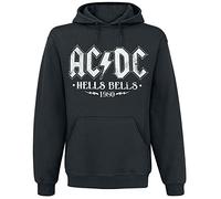AC/DC Hells Bells 1980 Uomo Felpa con Cappuccio Nero S 50% Cotone, 50% Poliestere Regular
