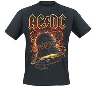 AC/DC Hells Bells Burning Uomo T-Shirt Nero 100% Cotone Regular