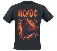 AC/DC Hells Bells Explosion Uomo T-Shirt Nero 100% Cotone Regular
