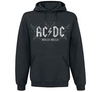 AC/DC Hells Bells Uomo Felpa con Cappuccio Nero 80% Cotone, 20% Poliestere Regular