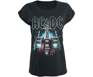 AC/DC High Voltage Guitar Donna T-Shirt Nero XXL 100% Cotone Largo