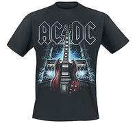 AC/DC High Voltage Guitar Uomo T-Shirt Nero 100% Cotone Regular