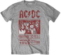 Rock Off Highway To Hell World Tour 1979/1980, Maglietta Uomo, Grigio (Grey), L