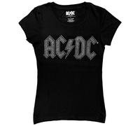 AC/DC Logo Embellished Black S Donna Maglietta