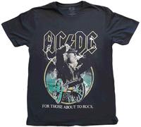 AC/DC Maglietta For Those About To Rock Yellow Outlines Unisex Black S