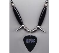 AC/Dc Malcolm Giovane Nero/Argento Lamina Chitarra Pick Collana - 1990s Tour