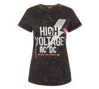 AC/DC Nero Slogan Text With Band Logo T-shirt a maniche corte Donne