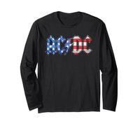 AC/DC Old Glory Bandiera Americana Logo Maglia a Manica