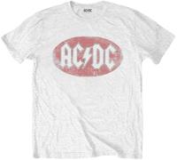 AC/DC Oval Logo Vintage White L Maglietta