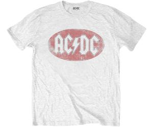 AC/DC Oval Logo Vintage White M Maglietta