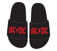 AC/DC Pantofole unisex con logo per adulti, Nero , Medium