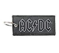 AC/DC Portachiavi Keychain Classic Band Logo Patch Nuovo Ufficiale Nero