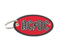 AC/DC Portachiavi Keychain Oval Classic Band Logo Patch Nuovo Ufficiale Rosso