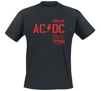 AC/DC PWR UP Uomo T-Shirt Nero 100% Cotone Regular