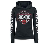 AC/DC Rock Race Donna Felpa con Cappuccio Nero 80% Cotone, 20% Poliestere Regular
