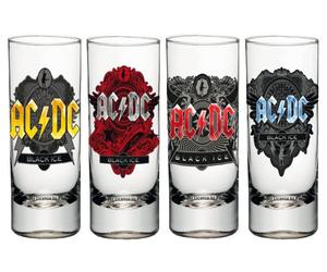 AC/DC SGAC01 Shot Glasses, Glass, Transparent, 4 x 4 x 10.5 cm