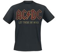 AC/DC Sounds Light Drums Guitar Uomo T-Shirt Nero 100% Cotone Regular