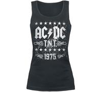 AC/DC T.N.T. 1975 Donna Top Nero S 100% Cotone Regular