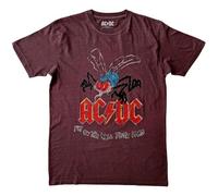 AC/DC Maglietta Fly On The Wall Tour Unisex Maroon Red L