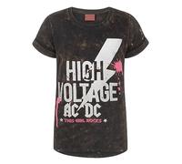 AC/DC T-shirt per bambini e ragazze, maglietta ad alta tensione con lavaggio acido