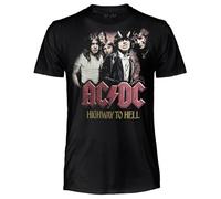 AC/DC T Shirt Ufficiale Highway to Hell. Maglietta Unisex in Cotone. Maglia Rock vestibilità Regular per Adulto e Ragazzo XS