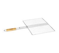 AC-Déco - Doppia griglia barbecue rettangolare, 30 x 40 cm, in metallo cromato