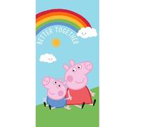 AC-Déco Peppa Pig telo mare in cotone, arcobaleno, multicolore, 70 x 140 cm