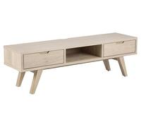AC Design Furniture Anita - Tavolo per TV, con 2 cassetti, con struttura in legno di quercia, 150 x 40 x 45 cm, colore: Bianco pigmentato