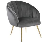 AC Design Furniture Denise Sedia Da Riposo, A: 81 x L: 71 x P: 71 cm, Grigio Scuro, Tessuto/Cromata, 1 pz