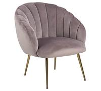 AC Design Furniture Denise Sedia Da Riposo, A: 81 x L: 71 x P: 71 cm, Rosa Antico, Tessuto/Cromata, 1 pz
