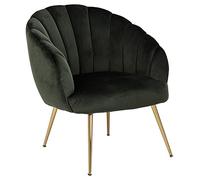 AC Design Furniture Denise Sedia Da Riposo, A: 81 x L: 76 x P: 76 cm, Verde Scuro, Tessuto/Cromata, 1 pz