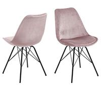 AC Design Furniture Emanuel Sedia da Pranzo, Rosso, Tessuto, L: 54 x W: 48.5 x H: 85.5 cm, 2 pz.