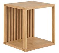 AC Design Furniture Hailey - Mensola quadrata da parete, corpo e 2 ripiani, in legno di quercia trattato a olio, con montaggio a parete, 34 x 31 x 35,5 cm