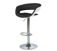 AC Design Furniture Jack Sgabelli da Bar Set di 2, Alt: 104 x L: 54,5 x P: 48,5 cm, Nero/Bianco/Cromo, Ecopelle/Metallo, 2 pz