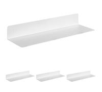AC Design Furniture Jeppe - Parete sospesa, 7 x 50 x 15 cm, in metallo, colore: Bianco (Confezione da 4)