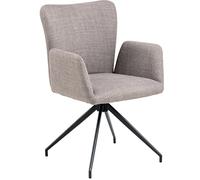 AC Design Furniture Laurikke - Set di 2 sedie da pranzo in tessuto strutturato e base in metallo nero