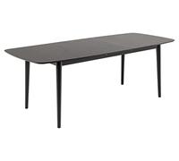 AC Design Furniture Monty - Tavolo da pranzo in legno di quercia, 75 x 219 x 90 cm, colore: Nero
