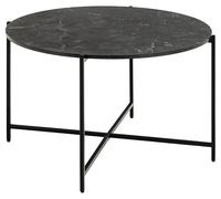 AC Design Furniture Noah - Tavolino rotondo Izmir in melamina, colore: Nero opaco e grezzo, struttura in acciaio verniciato a polvere, colore nero opaco, 2, Ø 70 x 42 cm