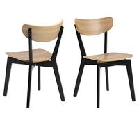 AC Design Furniture Roxanne Sedia da Pranzo, Legno di Albero della Gomma, L: 55 x W: 45 x H: 79.5 cm, 2 pezzi