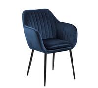 AC Design Furniture Wendy Sedia, Metallo, Blu Scuro e Nero, B: 57 x T: 61 x H: 83 cm