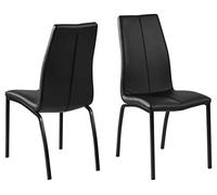 AC Design Furniture William Sedia da Pranzo, Nero, PU, L: 57 x W: 43.5 x H: 95 cm, 4 pz.