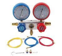 AC Diagnostic Manifold Gauge Set 3 Way | R410A R22 R404 Refrigerant Charging Tool | HVAC Gauge for AC Pressure Check/Leak Detection | 4000PSI Burst Pressure