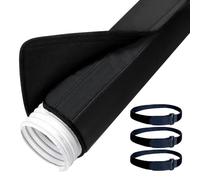 AC Exhaust Hose Cover Wrap, Insulated Duct Guard for 5",5.9" Diameter Pipes, Efficient Heat Insulation Replacement for Portable Air Conditioner Hose Installation Energy-Saving Home Cooling, Gray Black
