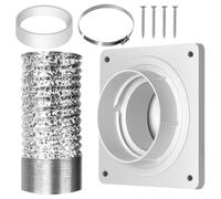 AC Exhaust Vent - Dryer Hose Connector, Wall Mount Replacement | Ceiling Fan Plate Parts Washer RV Home Bathroom Kitchen Room Ventilation Duct Kit Air Circulation System Sturdy Efficient Installation