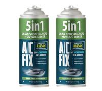 AC FIX 5-in-1 - R1234yf x2 Refrigerante per climatizzatori auto con olio, sigillante, colorante UV, essiccante - Protegge il compressore