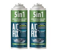 AC FIX 5-in-1 - R134a x 2 470 g Refrigerante per climatizzatori auto con olio, sigillante, colorante UV, essiccante - Protegge il compressore