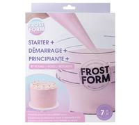 AC Food Crafting - Kit base per torte da 15,2 cm (7 pezzi), stampo rotondo per torta, taglierina per briciole, finitura, istruzioni per la forma del gelo, kit per glassa per torte, stampo in plastica