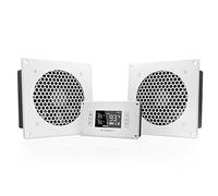 AC Infinity AIRPLATE T8 Bianco Silenzioso Sistema di Raffreddamento Doppia Ventola 6" con Controllo Termostato, per Home Theater AV Cabinet