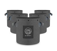 AC Infinity Sacchi per piante in tessuto non tessuto, ventilati, riutilizzabili, 500 g, in tessuto non tessuto, anelli multifunzionali, per allenare frutta, verdura e fiori, 18,9 l, confezione da 5
