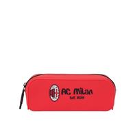 AC Milan - Astuccio in Silicone con Chiusura Centrale con Zip, Porta Penne, Matite, Rosso